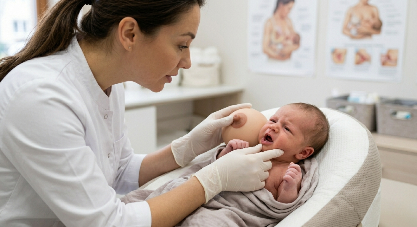 Mãe alimentando seu bebê com leveza e segurança
